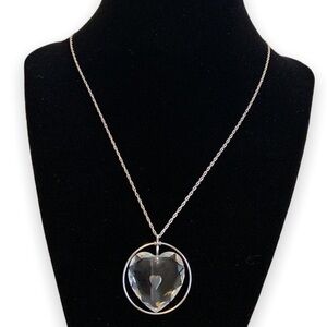 Vintage 70’s Heart Pendant Necklace Hallmark Cards Inc. Glass/Acrylic
